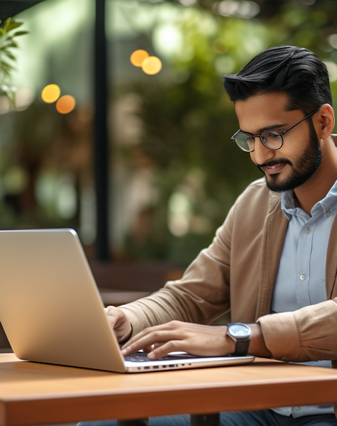 image of a male student in Healthcare Business Development, Marketing, and Analytics course of futureace academy