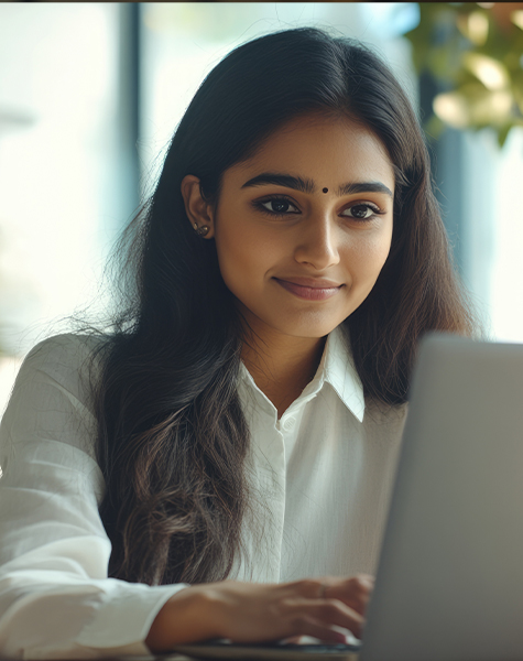 image of a female student in Healthcare Finance and Accounting course of futureace academy
