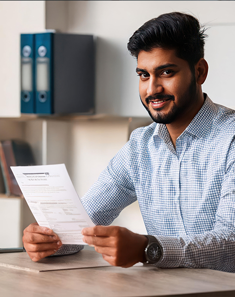 image of a male student in Clinical and Patient Care Management course of futureace academy
