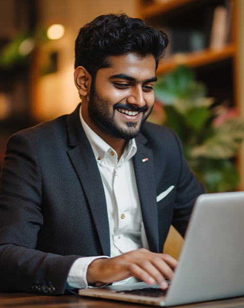image of a male student in Healthcare Data Analytics and Business Intelligence course of futureace academy