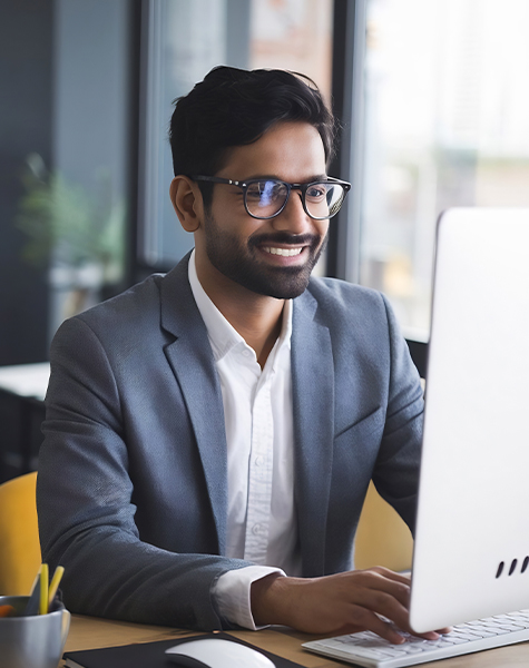 image of a male student in Hospital Administration and Healthcare Management course of futureace academy