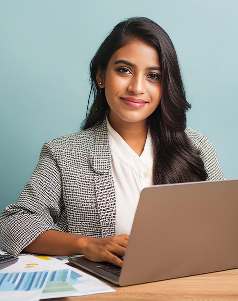 image of a female student in Healthcare Finance and Accounting course of futureace academy