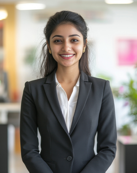 Image of a female student in Postgraduate Diploma in Healthcare Management and Hospital Administration course