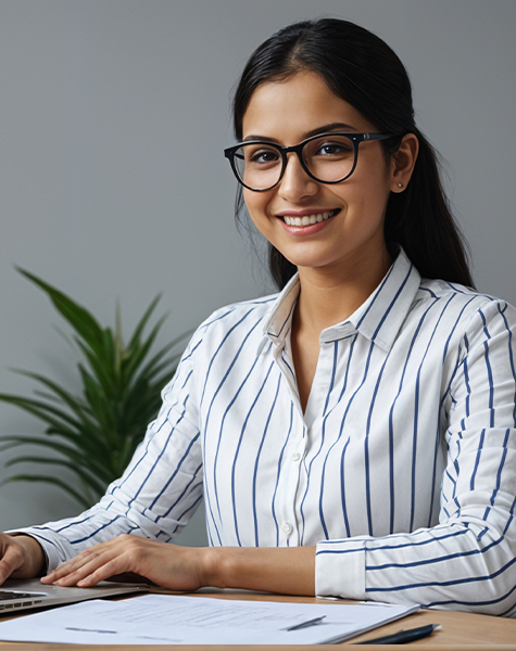 image of a female student in Healthcare Data Analytics and Business Intelligence course of futureace academy
